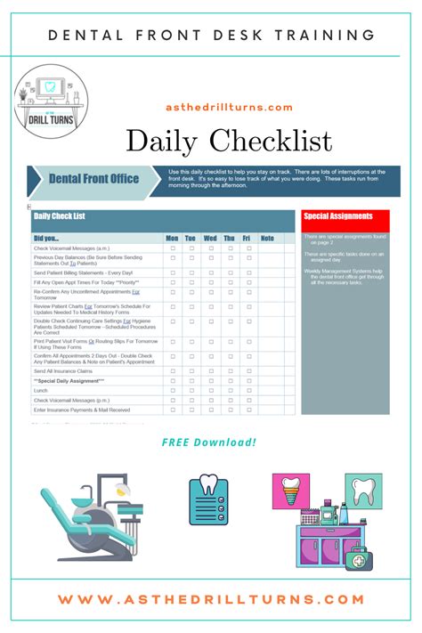 Printable Dental Office Daily Checklist